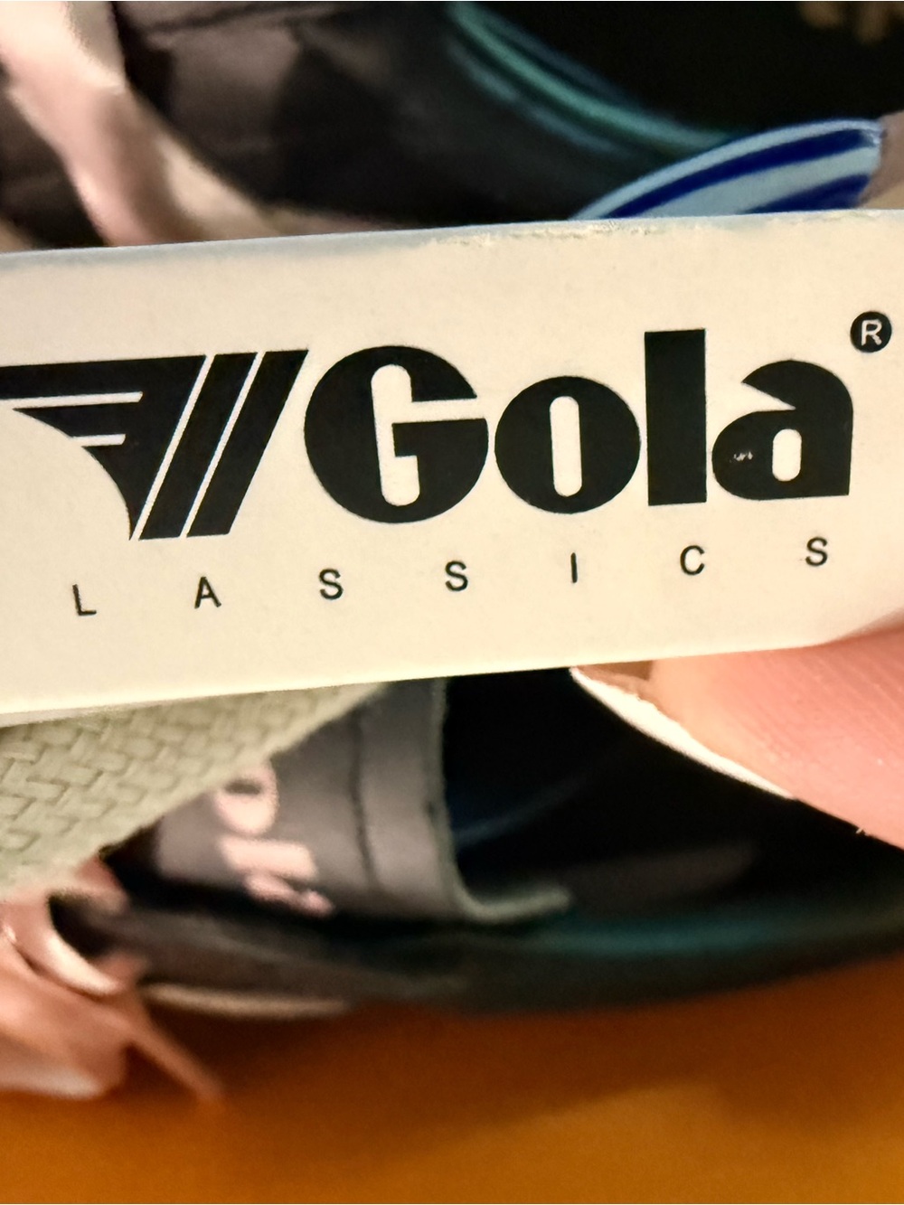 Gola Black Quilted Sneakers with Pink Laces - Picture 3 of 4